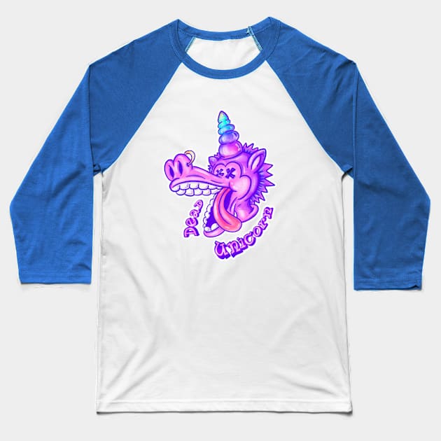 Dead Unicorn Baseball T-Shirt by Sasshhaaaart